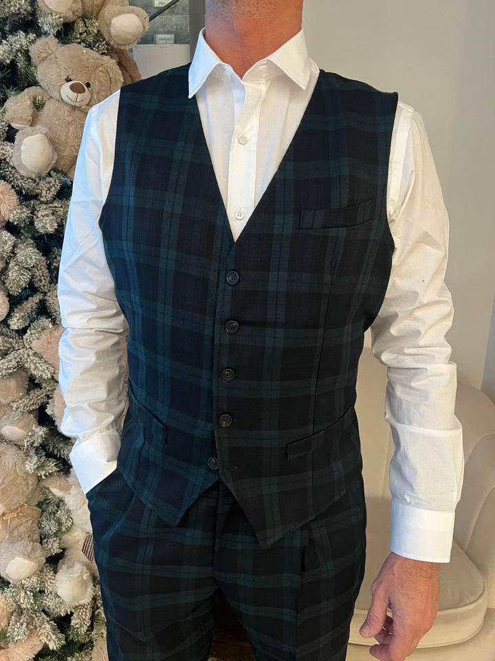GILET TARTAN VERDE