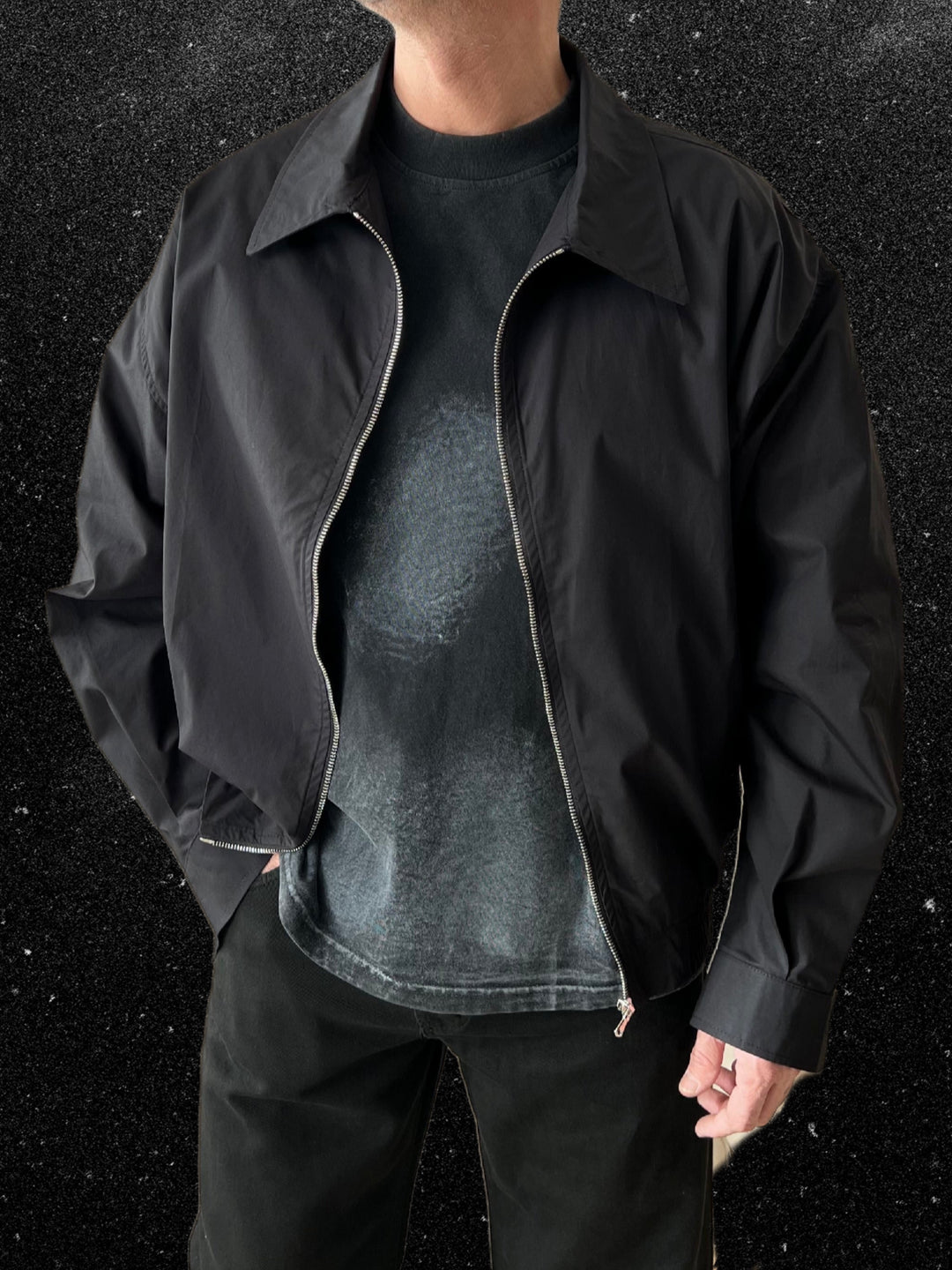 BOMBER ZIP NERO