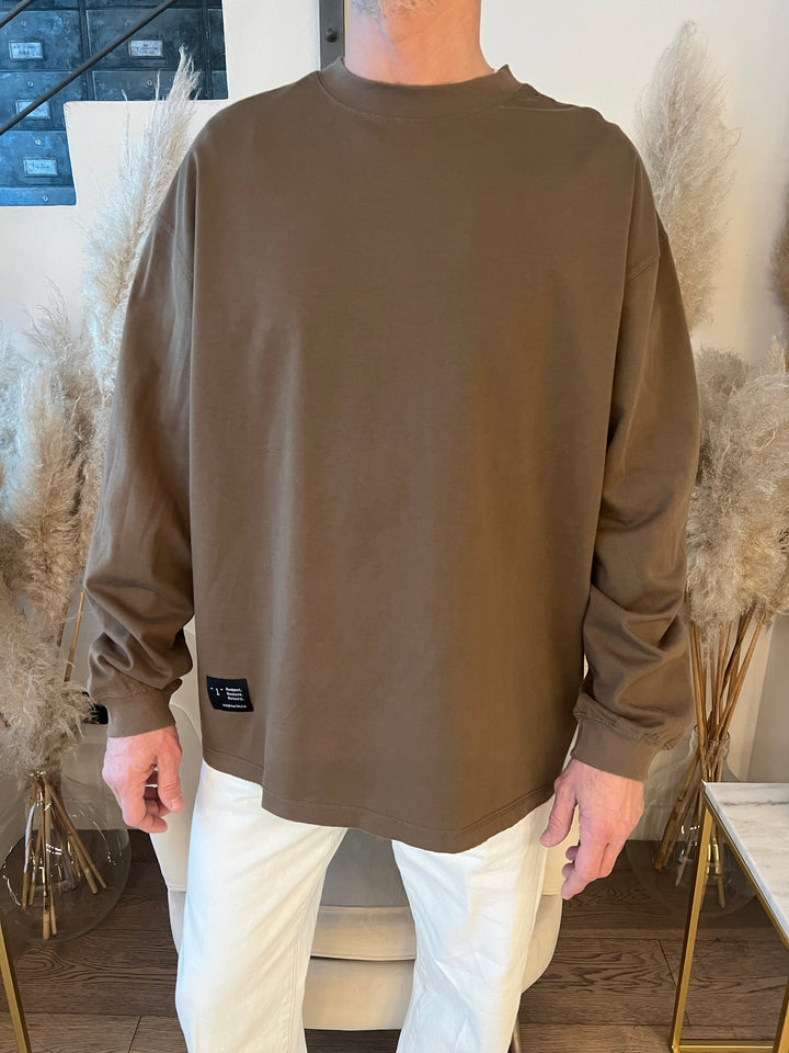 MAGLIA MANICHE LUNGHE TABACCO