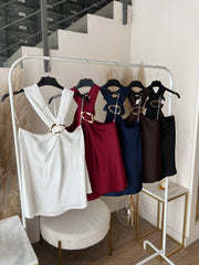 TOP SATIN FIBBIA