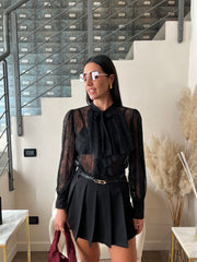 CAMICIA PIZZO FIOCCO JABOT