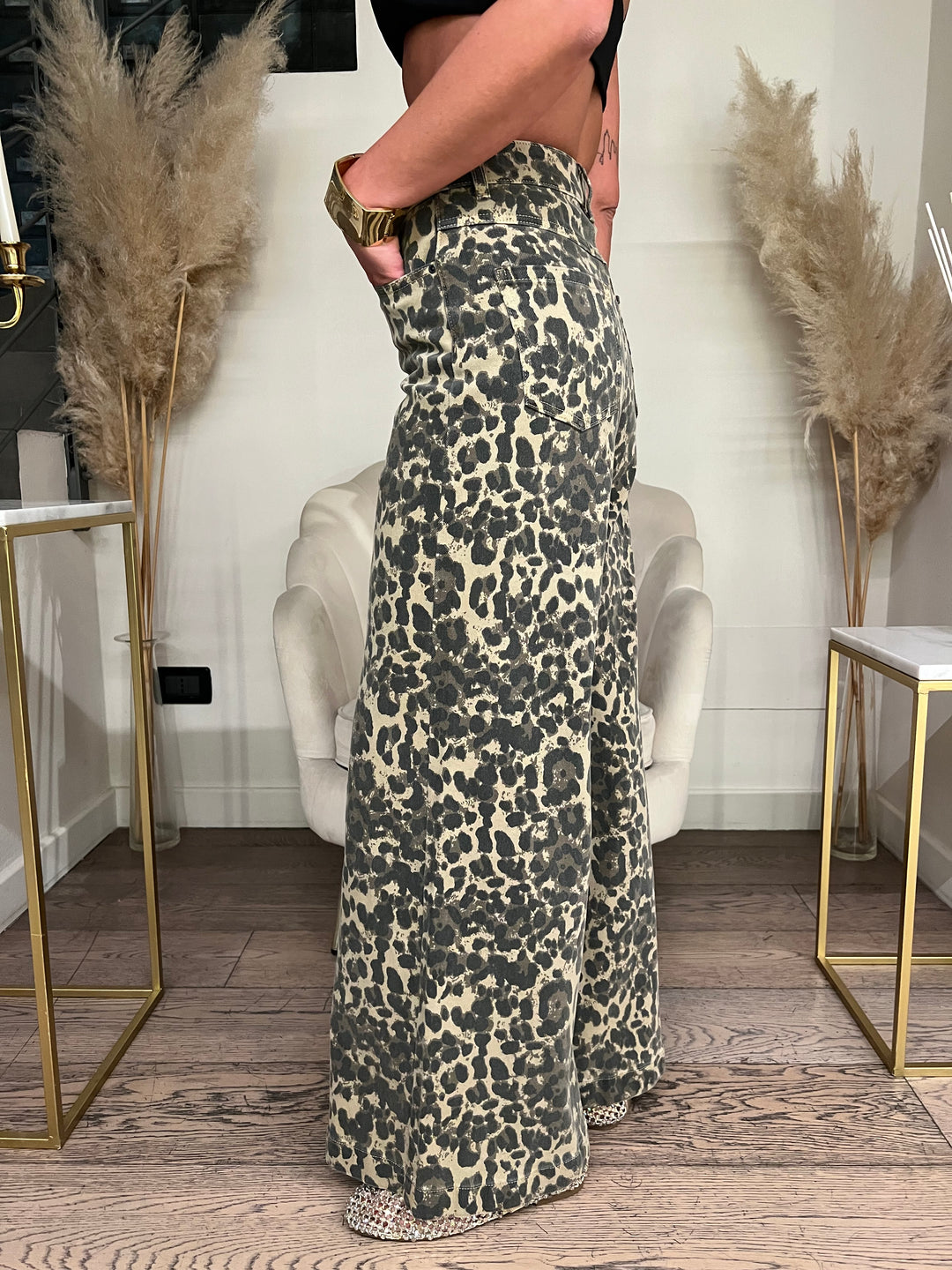 JEANS MACULATO PALAZZO