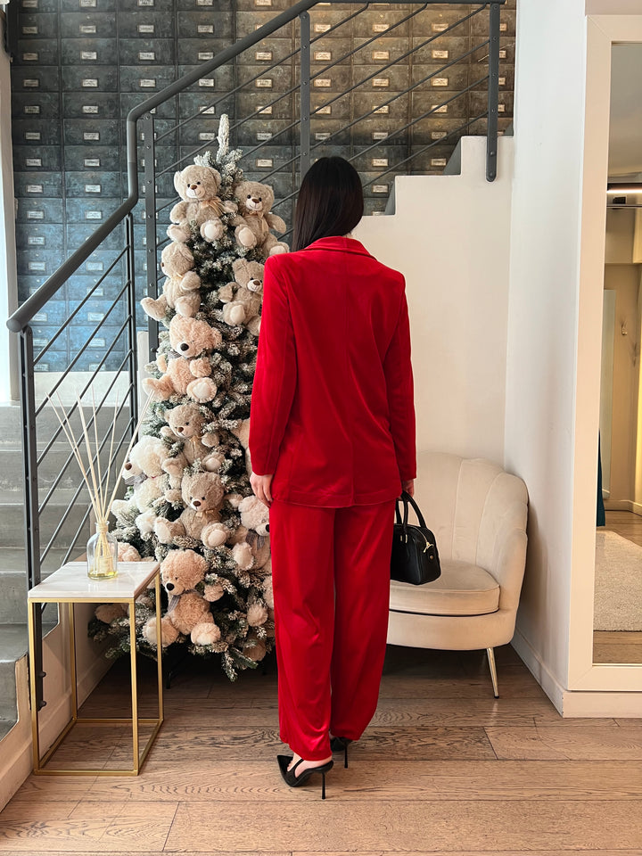 COMPLETO VELLUTO ROSSO
