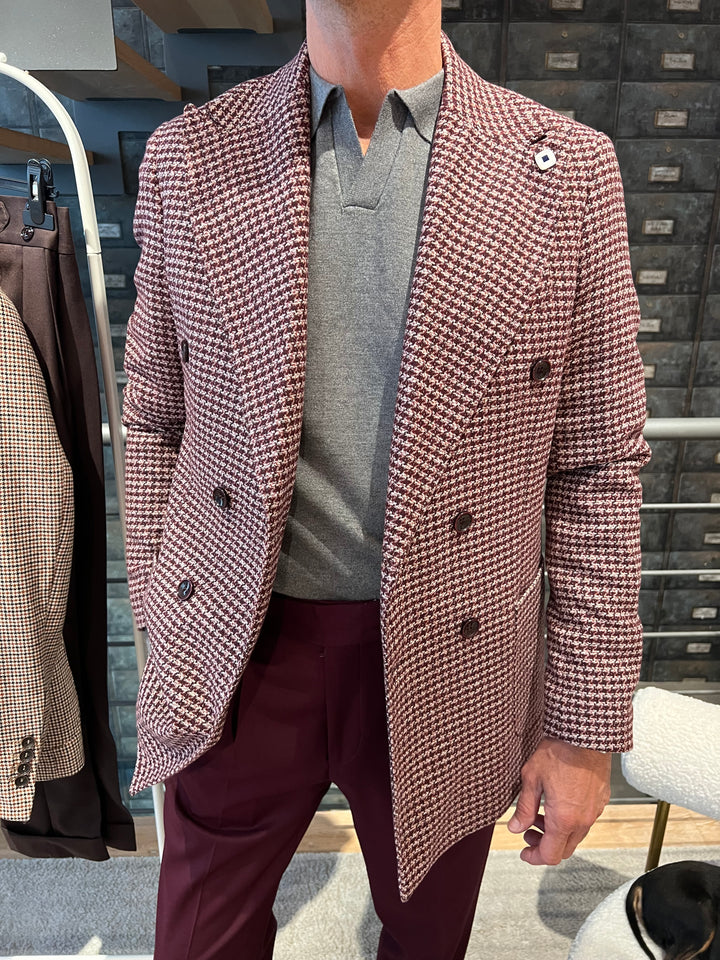 GIACCA PIED DE POULE BORDEAUX