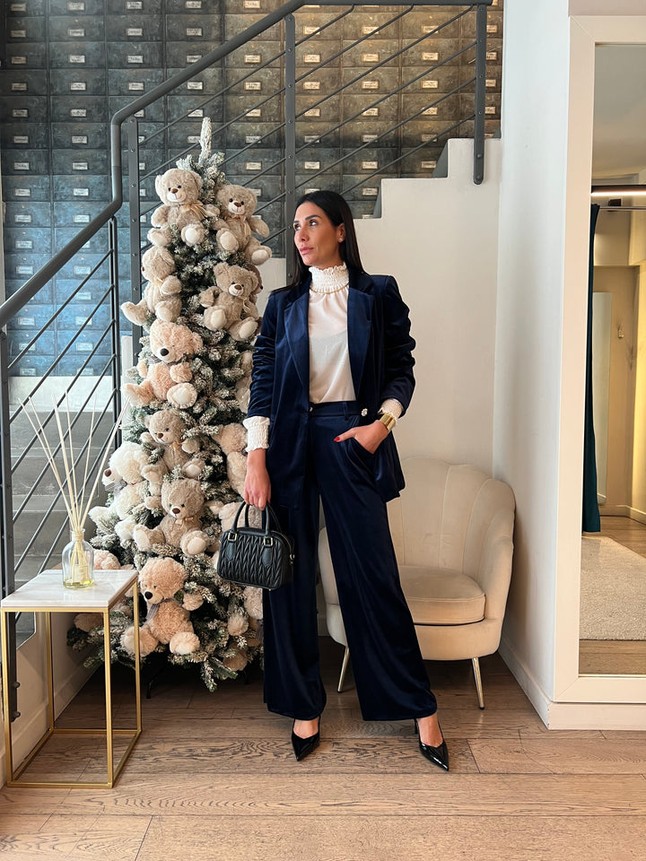 COMPLETO VELLUTO BLU