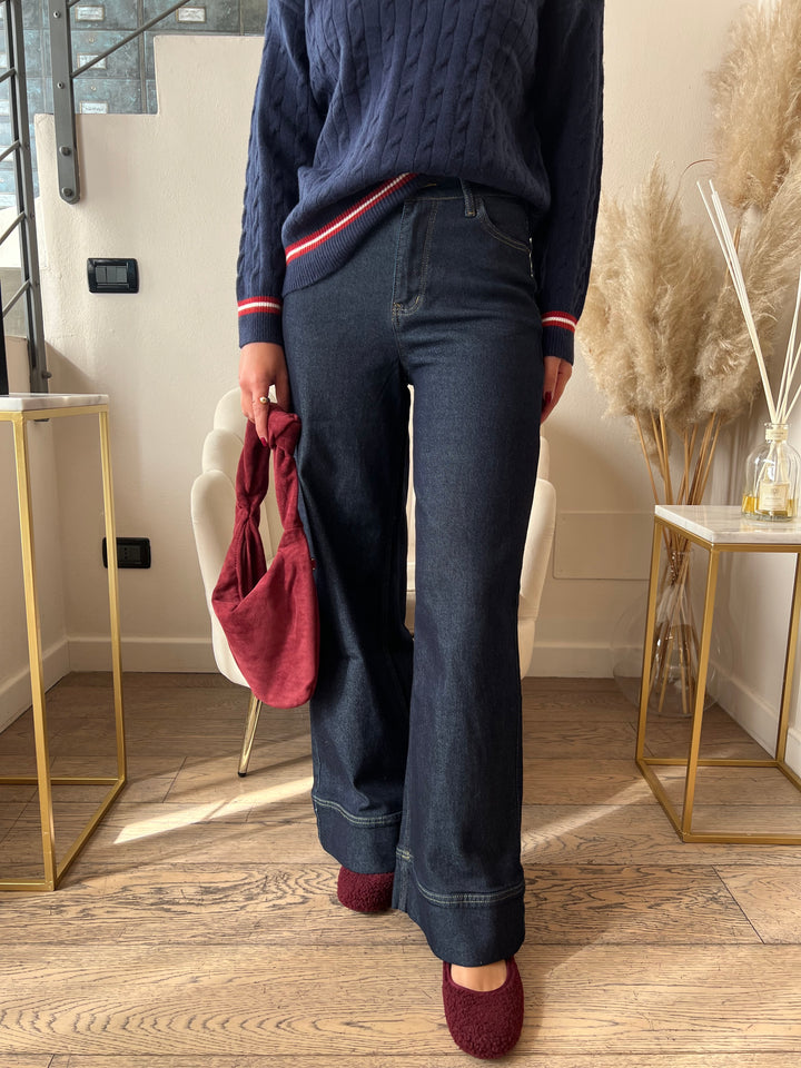 JEANS SCURO WIDE LEG