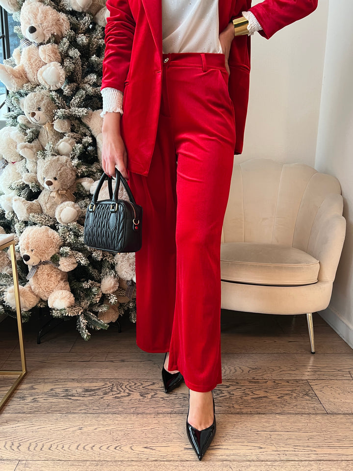 COMPLETO VELLUTO ROSSO