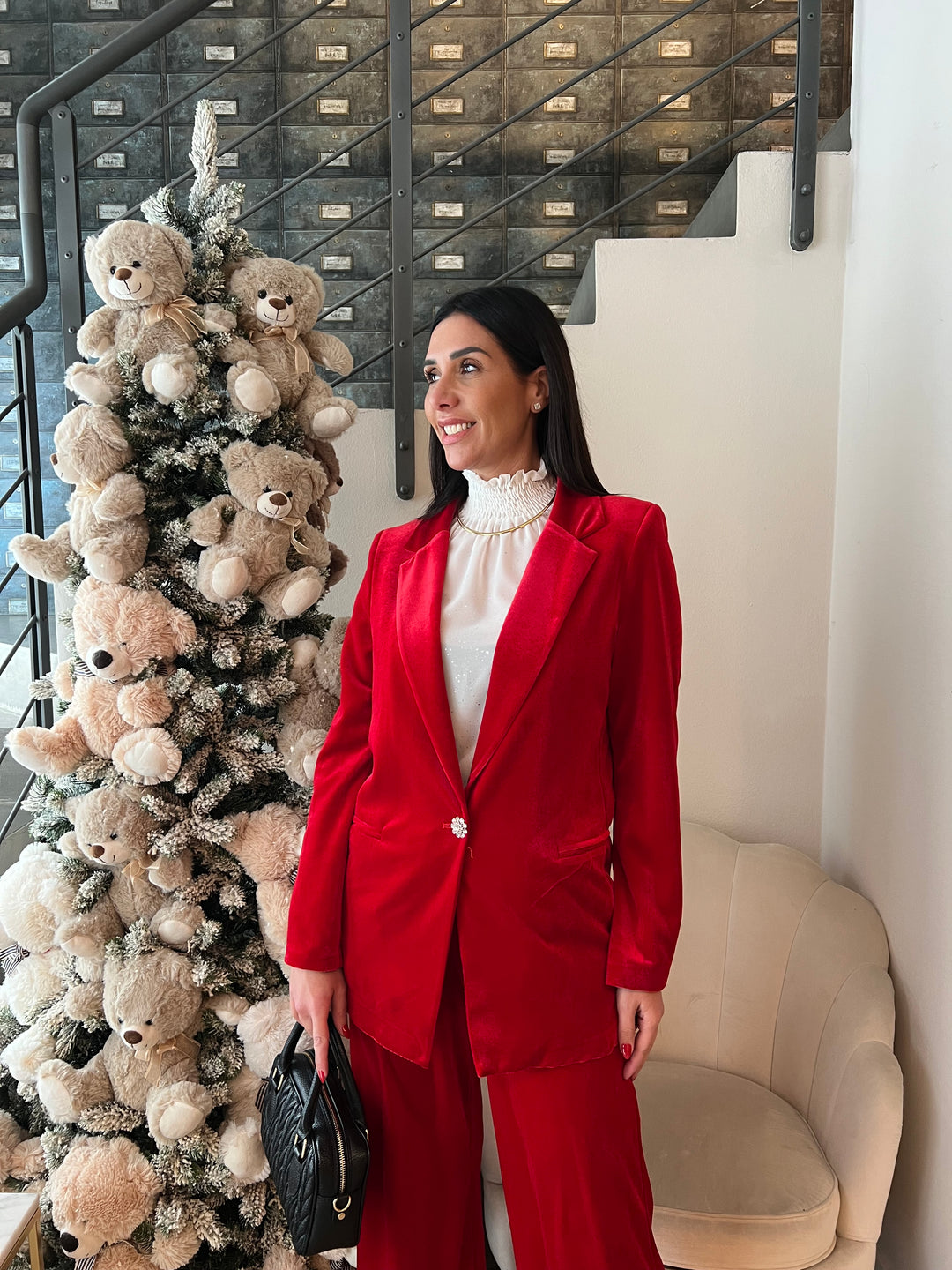 COMPLETO VELLUTO ROSSO