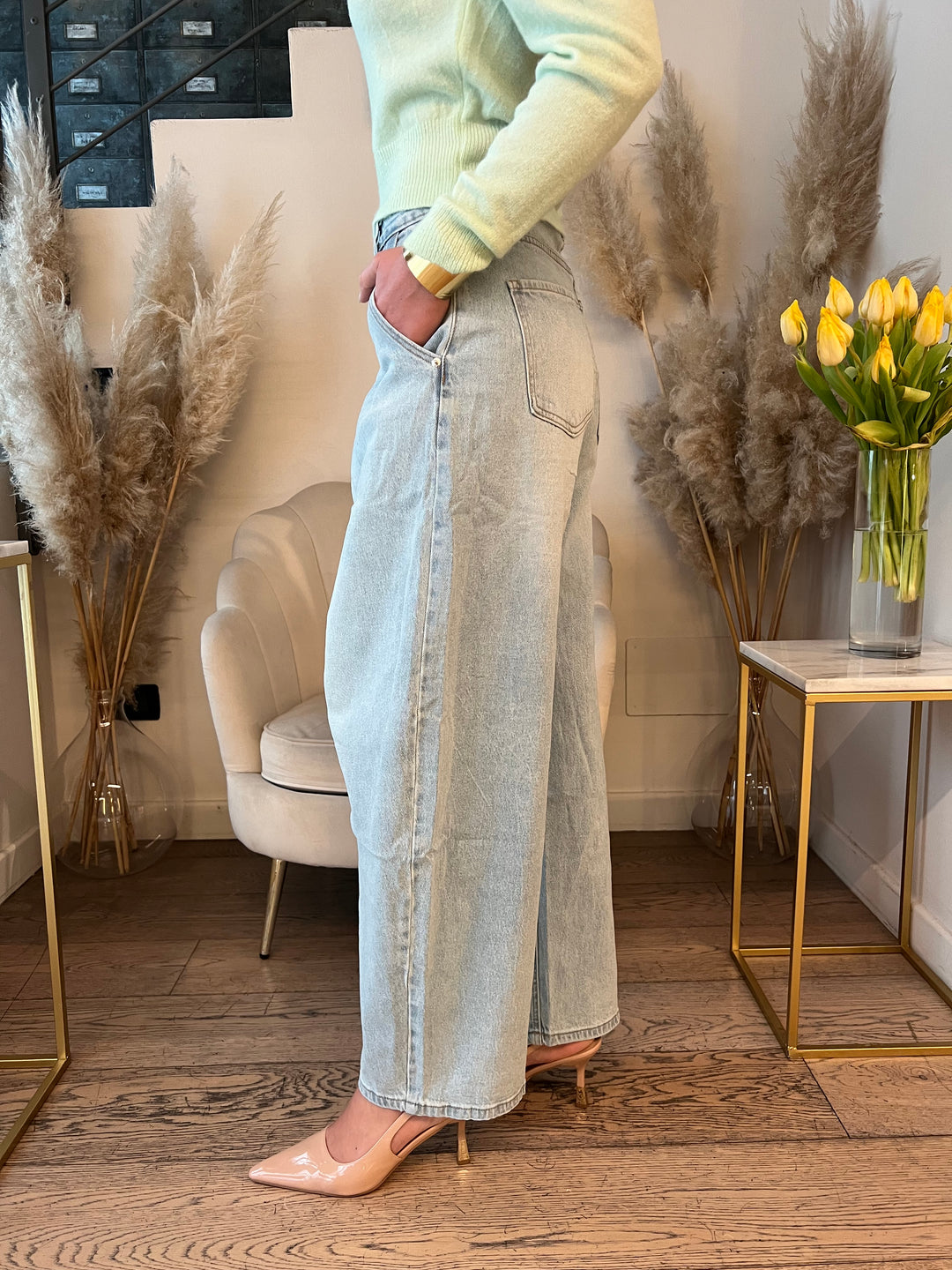 JEANS BALLOON ALLACCIATURA STORTA