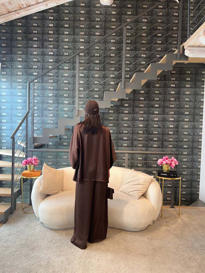 COMPLETO KIMONO MARRONE