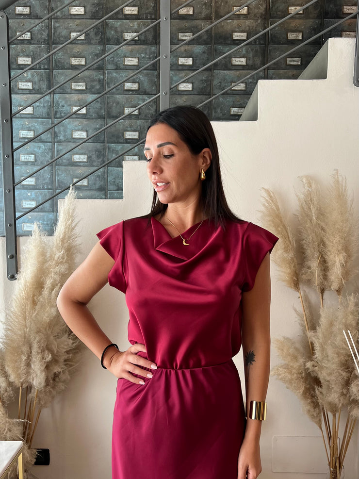 TOP SATIN MANICHETTA