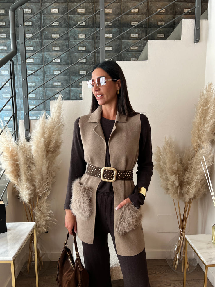 GILET TASCHE ECOFUR