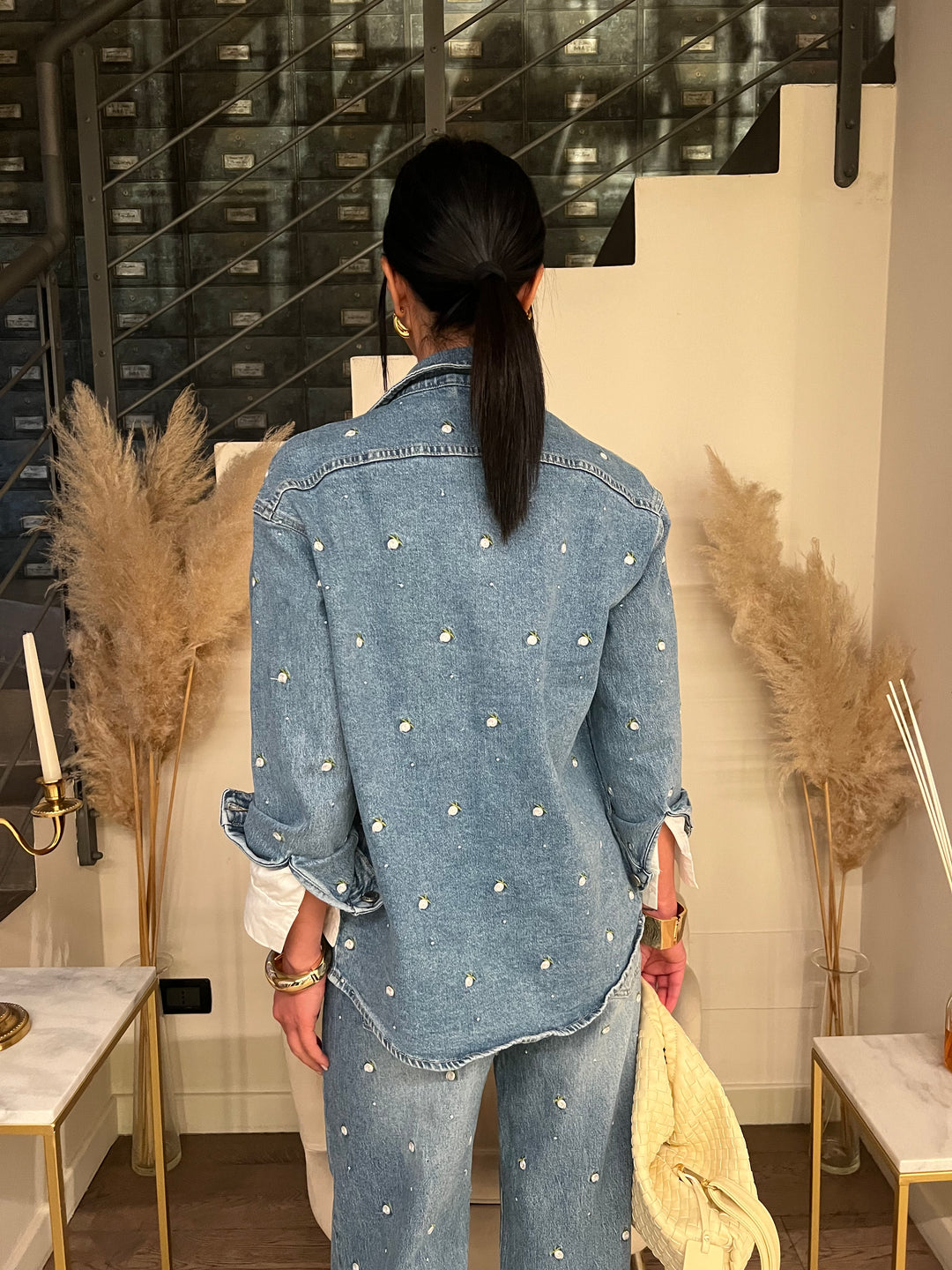 GIACCA JEANS FIORELLINI