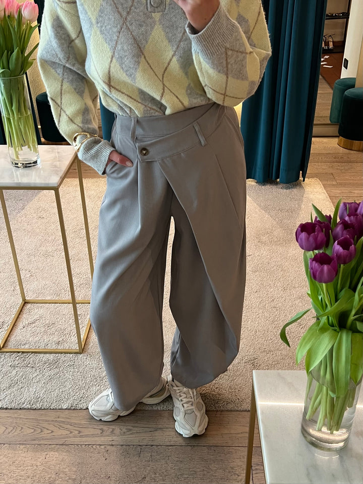 PANTA BALLOON ALLACCIATURA STORTA