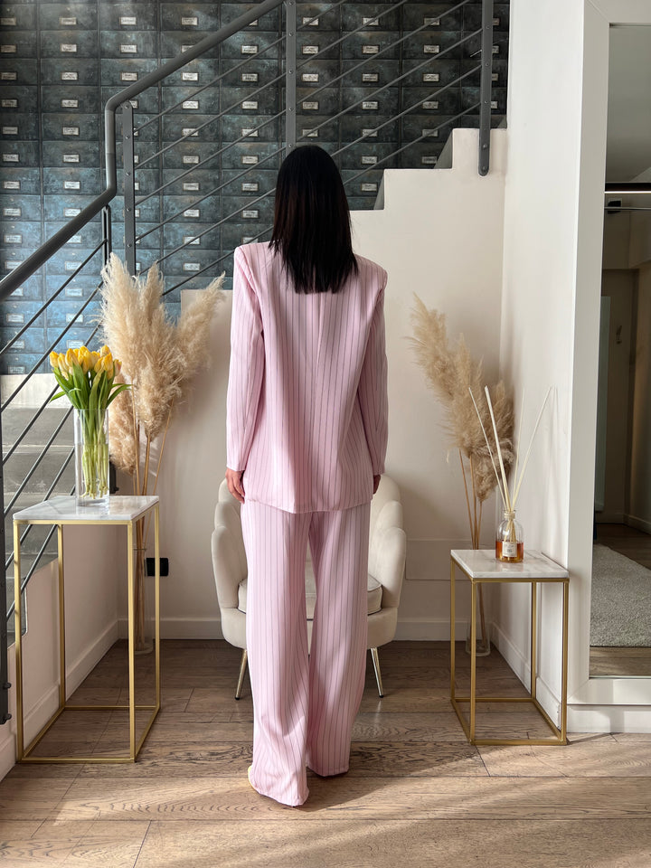 COMPLETO DOPPIPETTO GESSATO ROSA