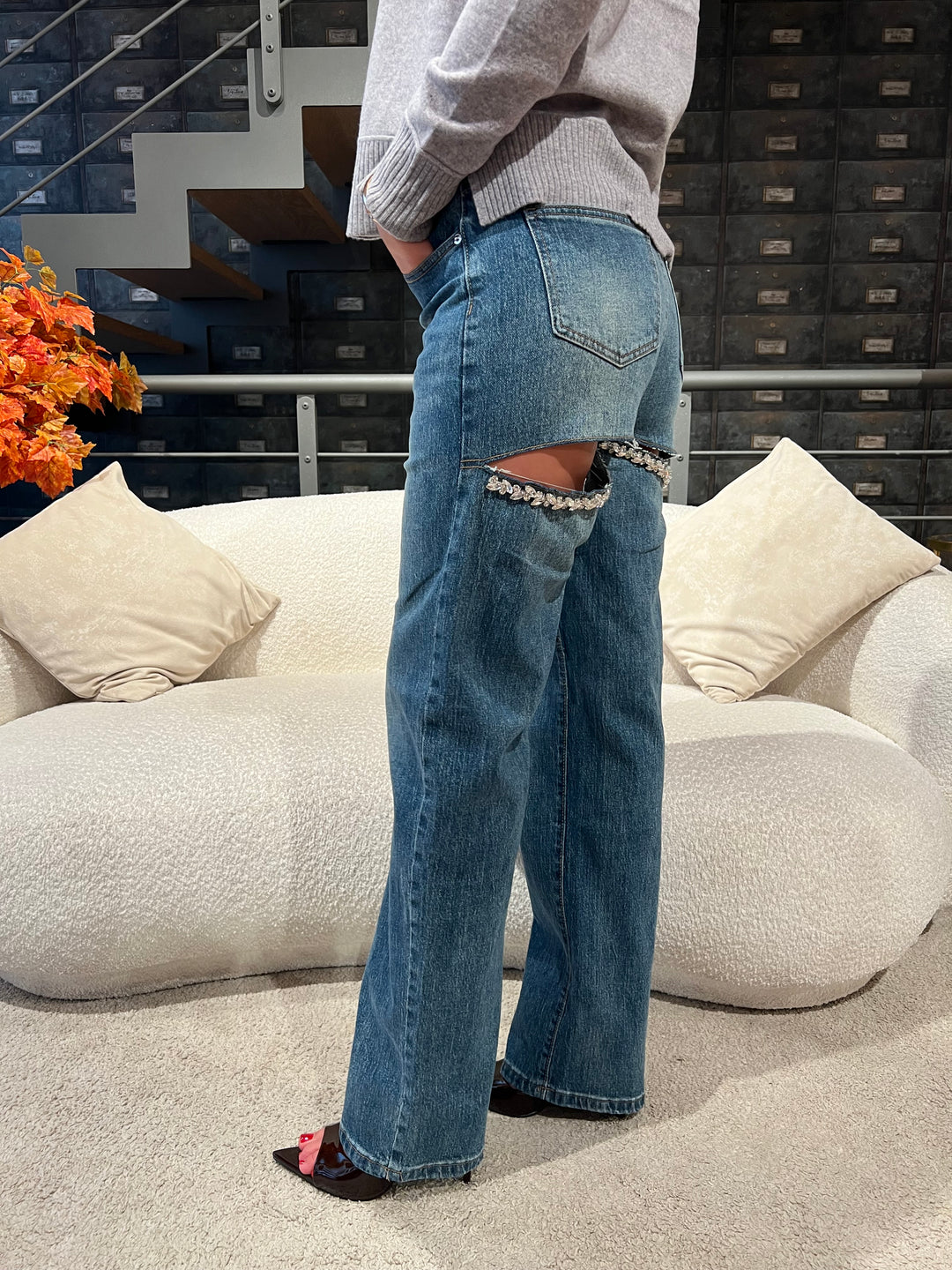 JEANS TAGLI STRASS