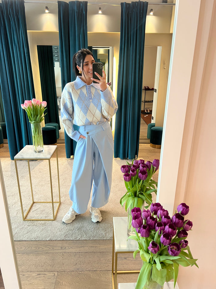 PANTA BALLOON ALLACCIATURA STORTA