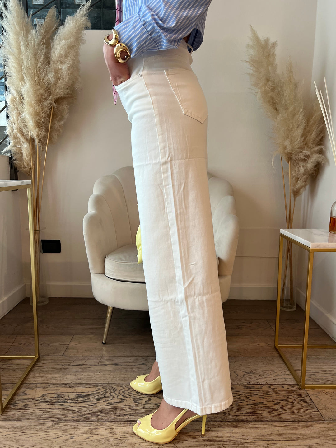 JEANS BIANCO SVASATO