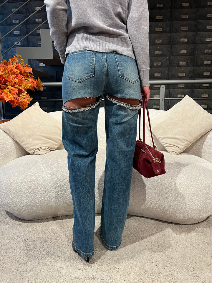 JEANS TAGLI STRASS