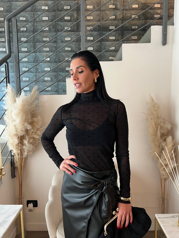 MAGLIA TULLE POIS
