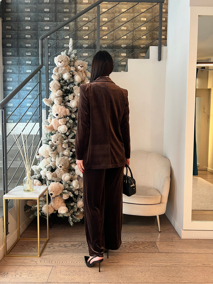 COMPLETO VELLUTO MARRONE