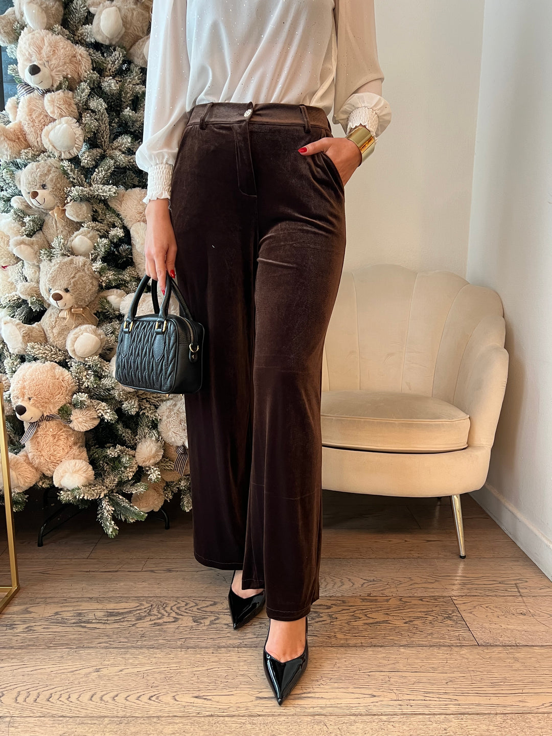 COMPLETO VELLUTO MARRONE