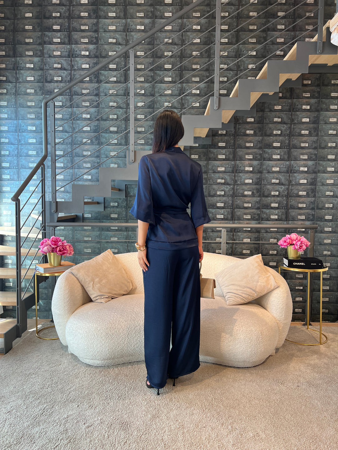 COMPLETO KIMONO BLU