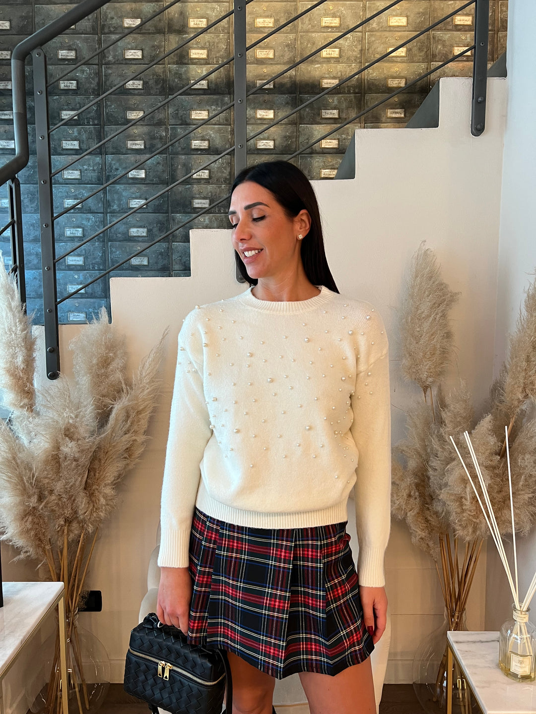 MAGLIONE PERLE BIANCHE