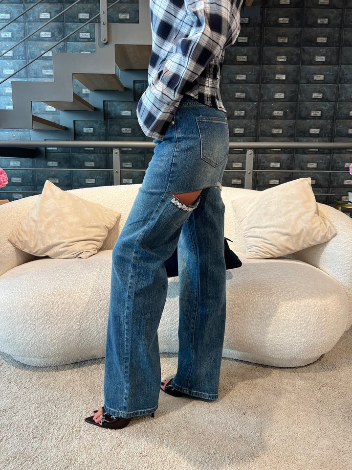JEANS TAGLI STRASS