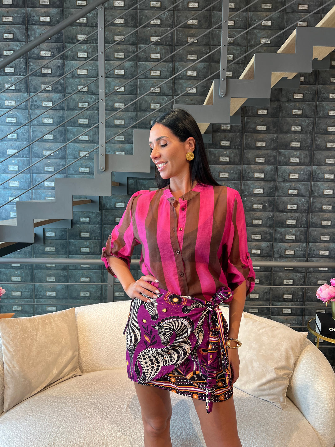 CAMICIA RIGHE LYOCELL
