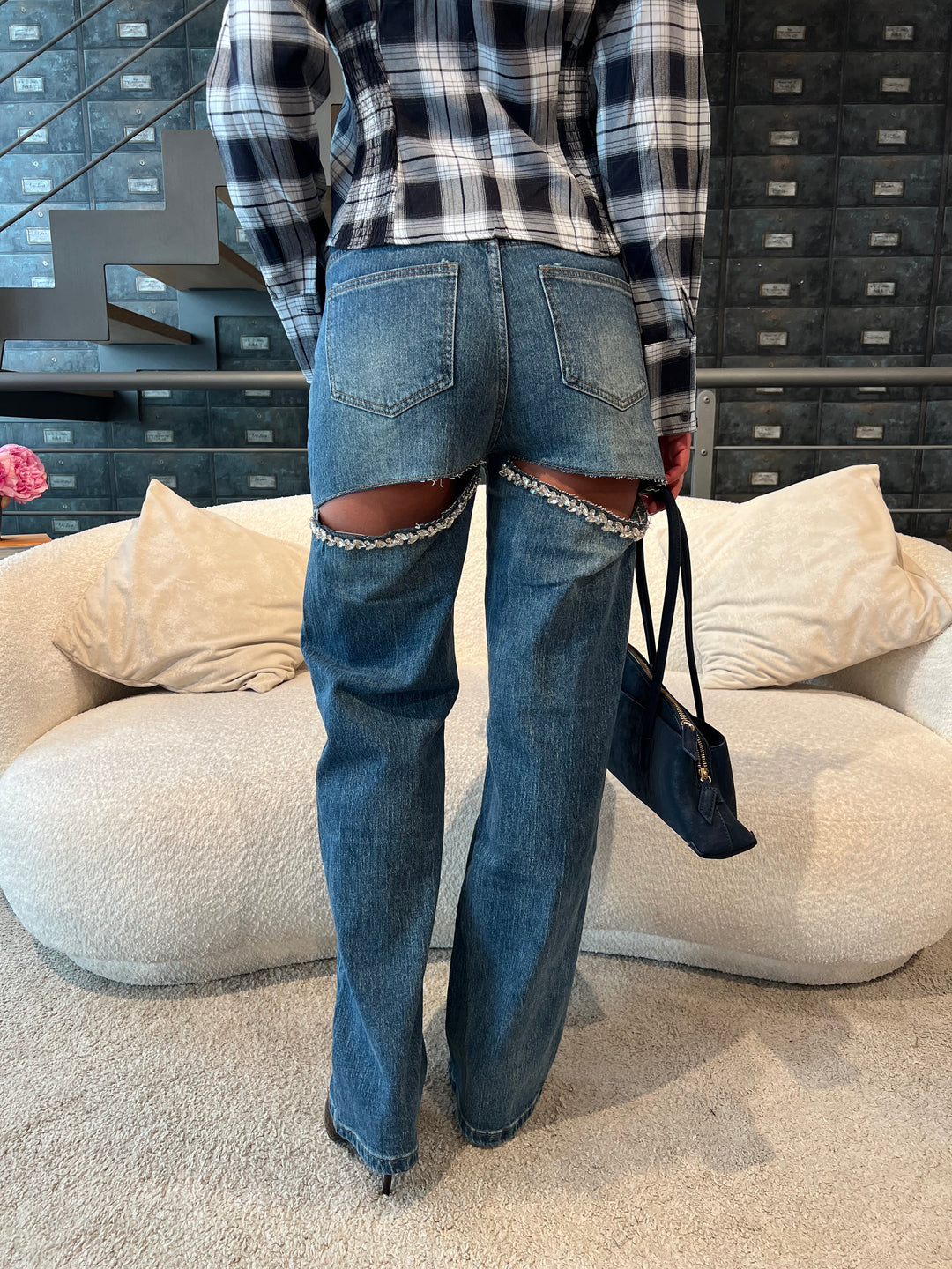 JEANS TAGLI STRASS