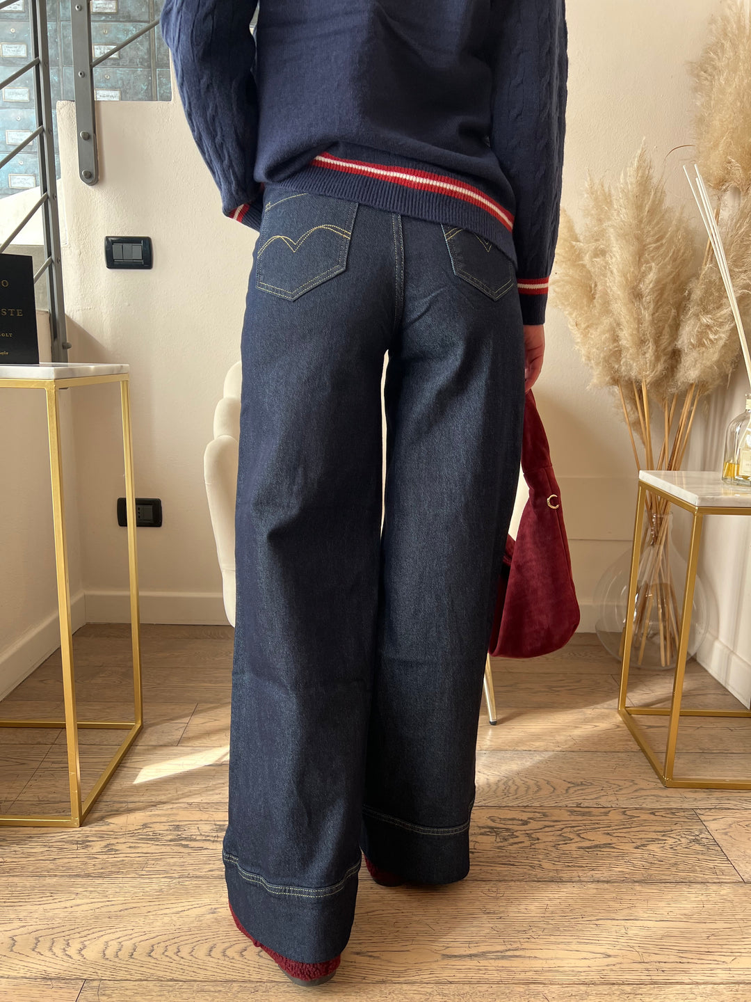 JEANS SCURO WIDE LEG