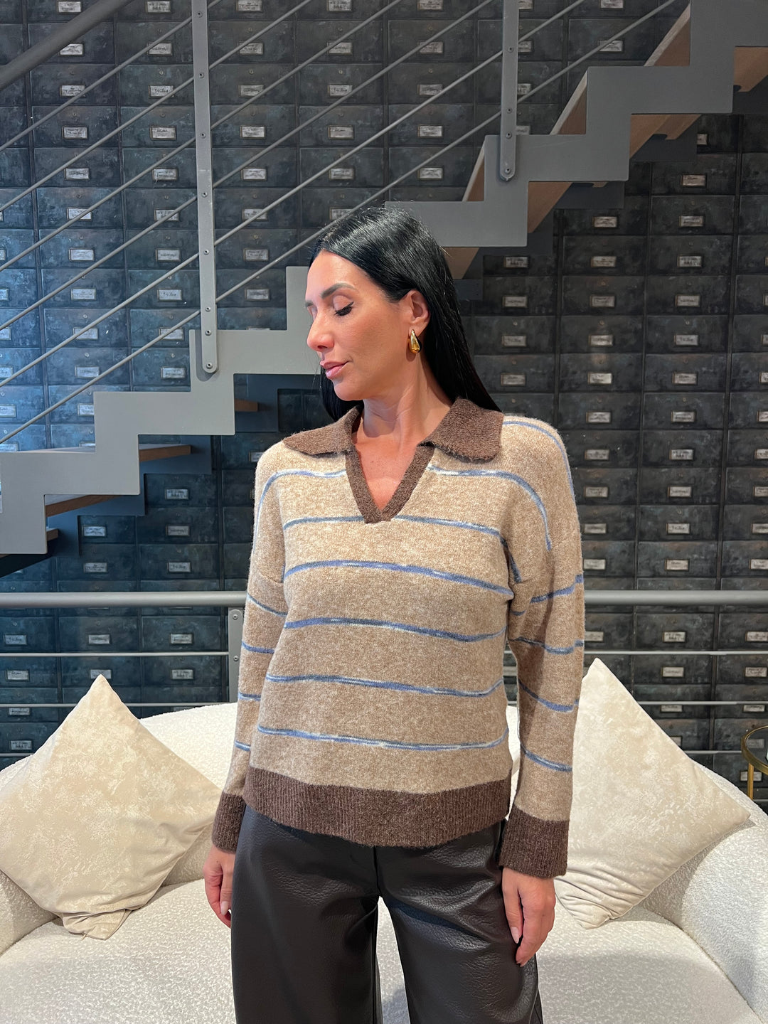 MAGLIONE POLO RIGHE