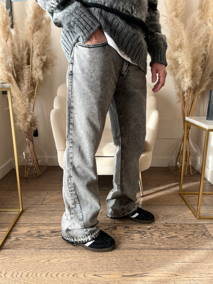 JEANS GRIGIO INSERTO