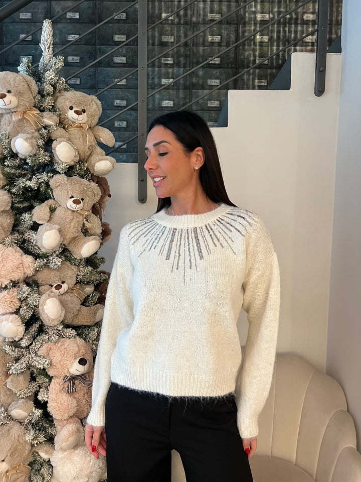 MAGLIONE PAILLETTES COLLO
