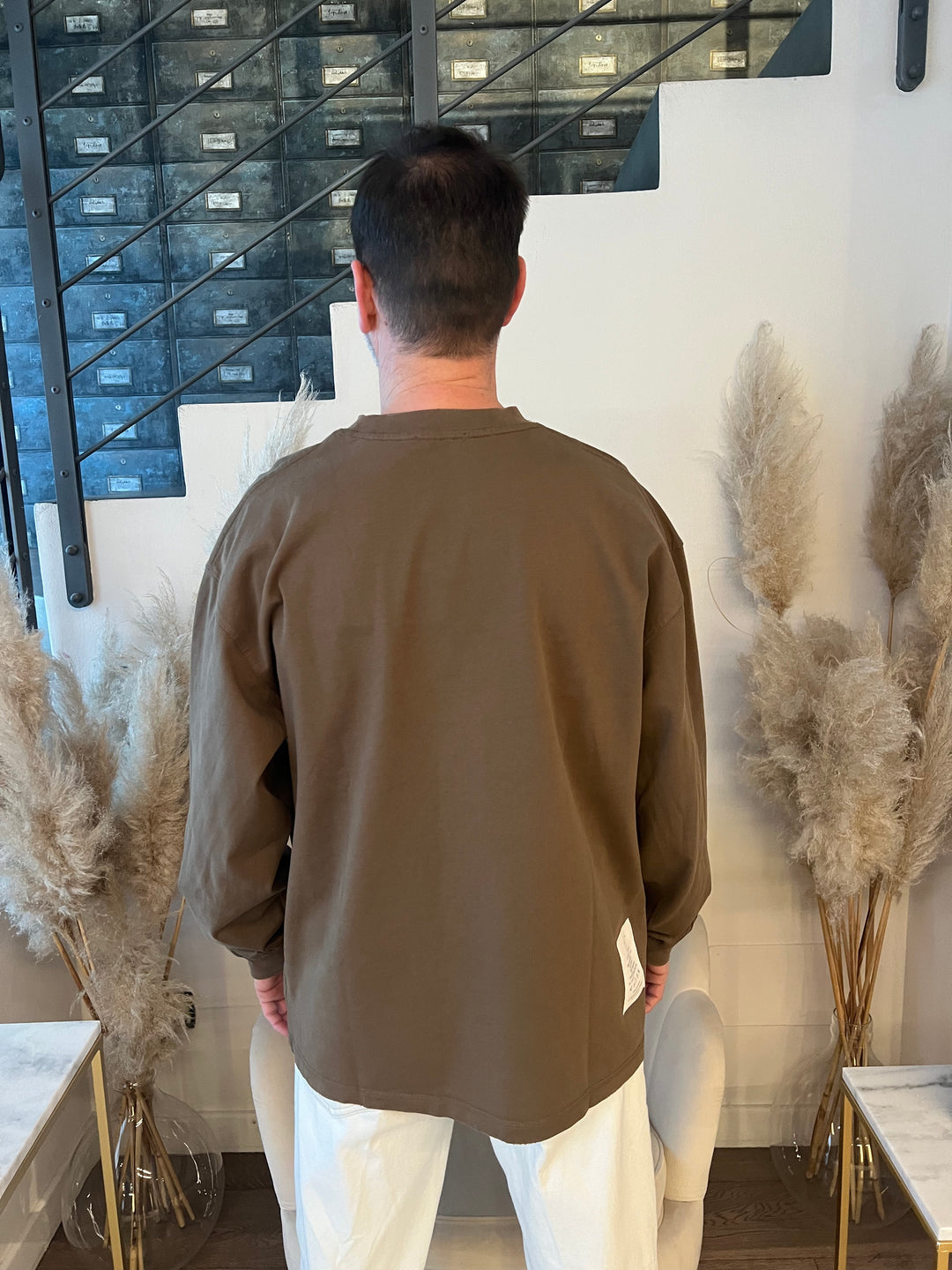 MAGLIA MANICHE LUNGHE TABACCO