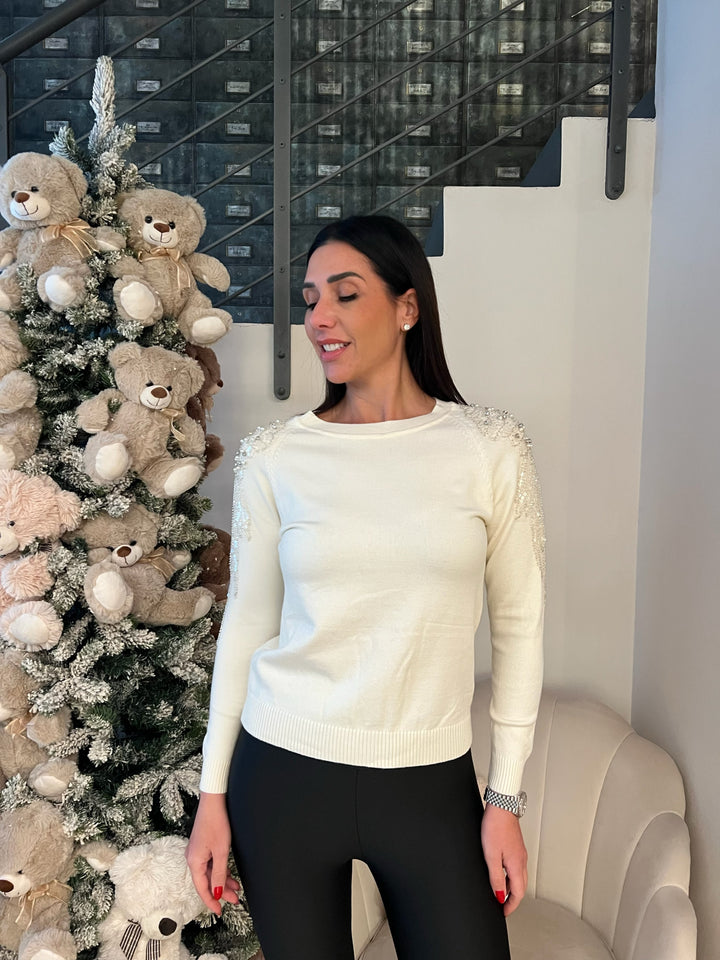 MAGLIONE APPLICAZIONI SPALLE