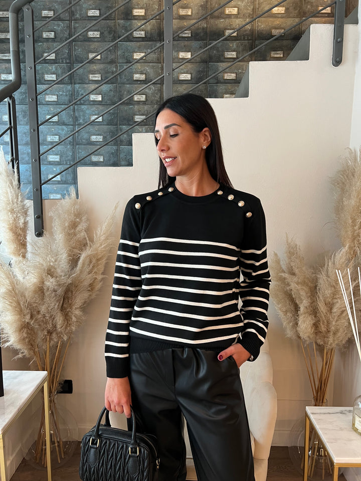 MAGLIONE RIGHE BOTTONI