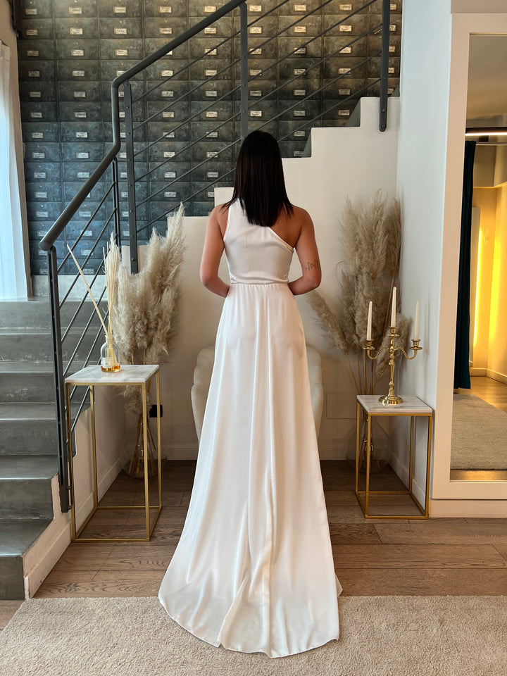 ABITO STRASCICO MONOSPALLA BIANCO