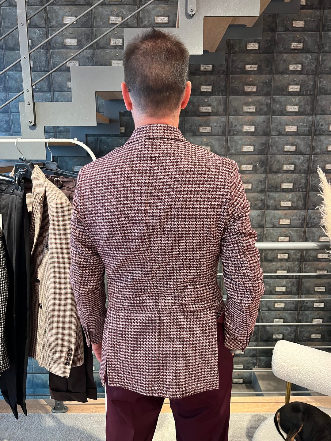 GIACCA PIED DE POULE BORDEAUX