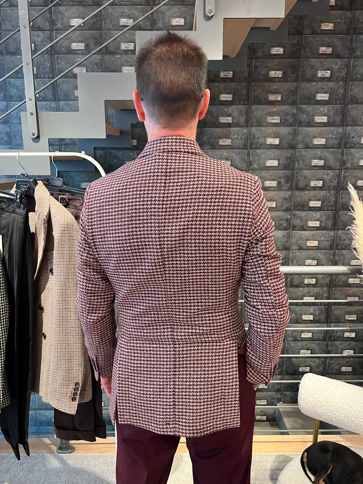 GIACCA PIED DE POULE BORDEAUX