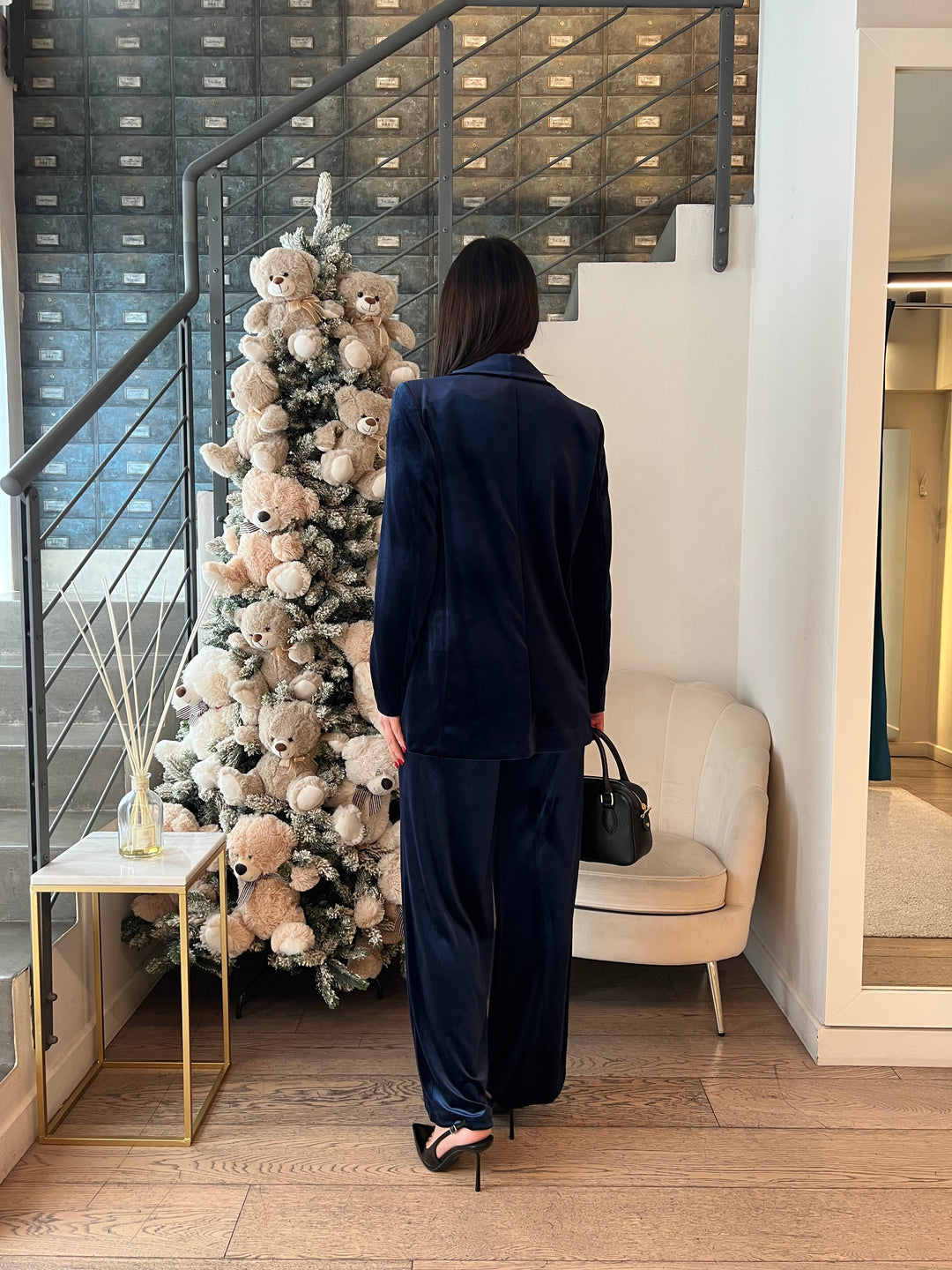 COMPLETO VELLUTO BLU