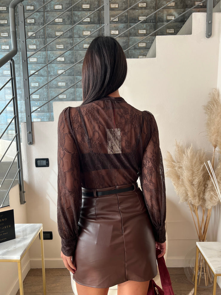 CAMICIA PIZZO FIOCCO JABOT