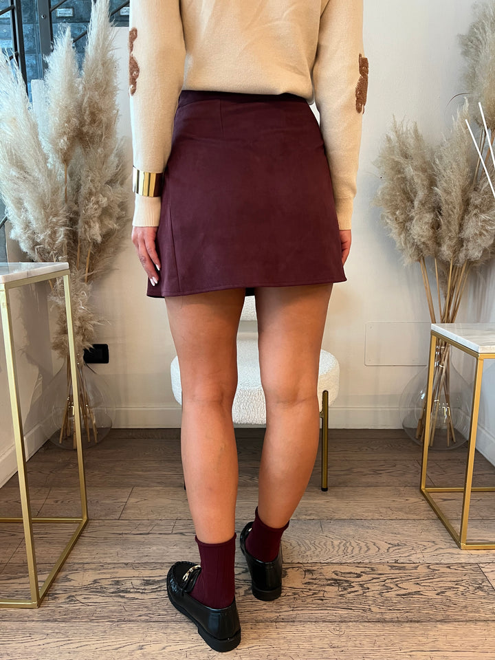 GONNA SUEDE PENELOPE PIEGHE