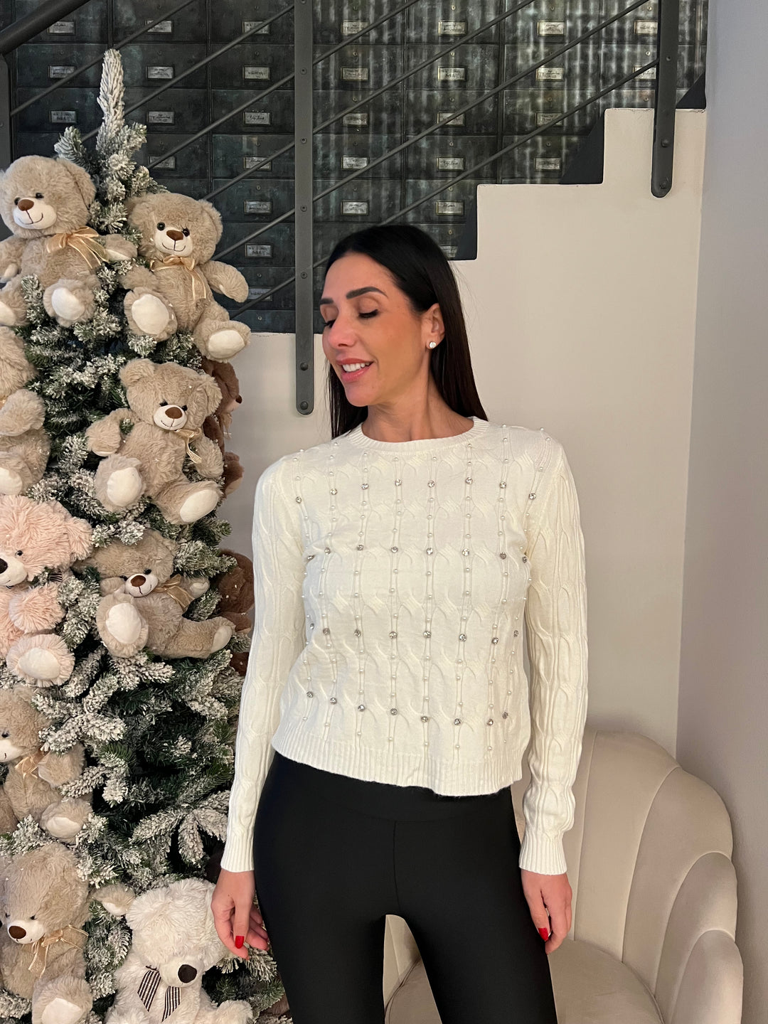 MAGLIONE PERLE E STRASS