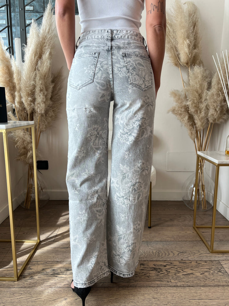 JEANS FIORI GRIGIO