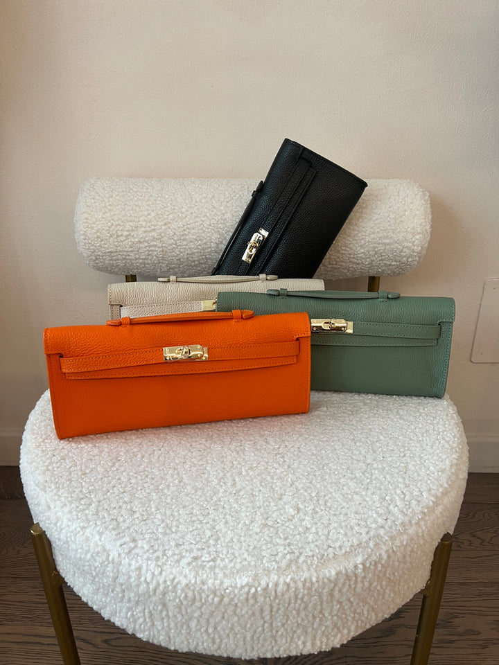 BORSA POCHETTE PELLE