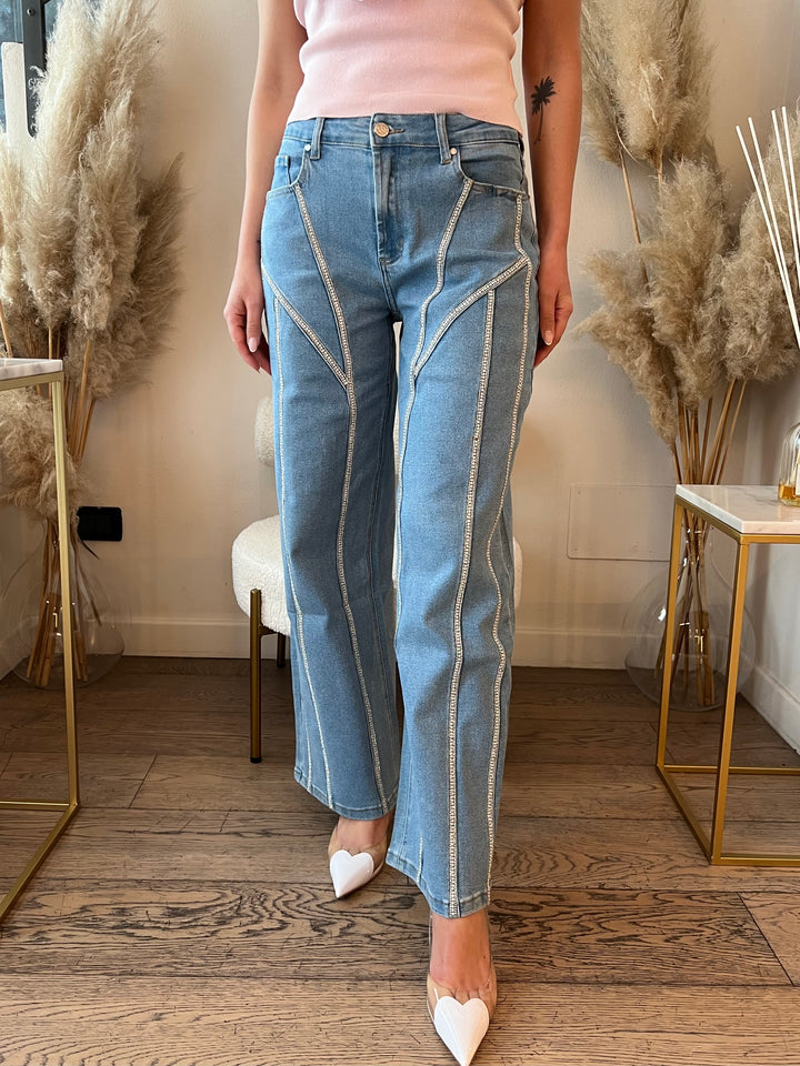 JEANS INSERTI STRASS