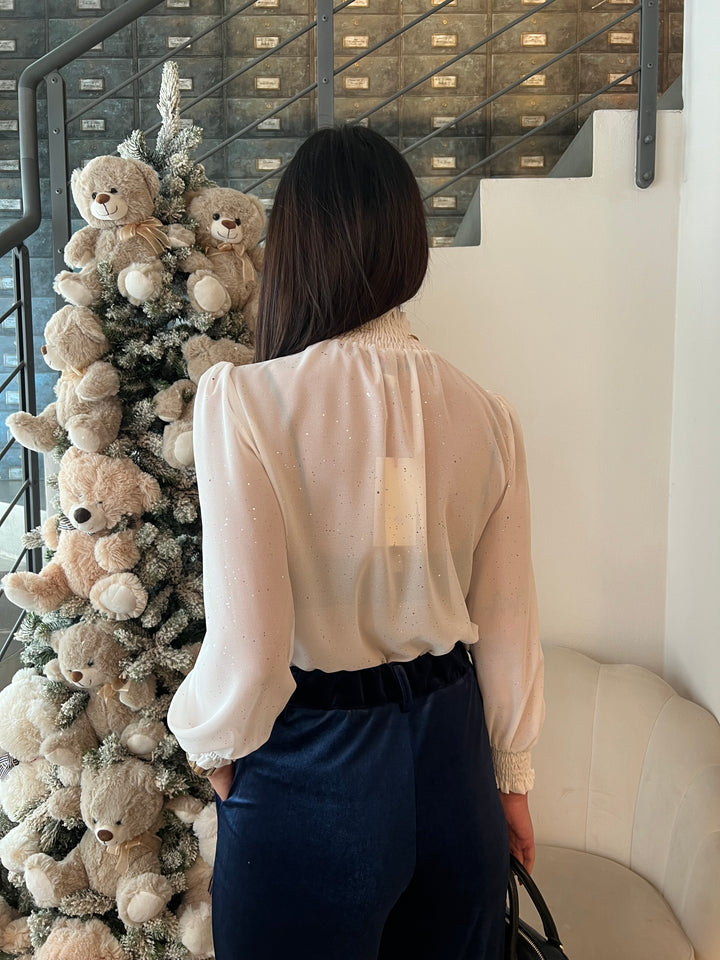 TOP CAMICIA STRASS