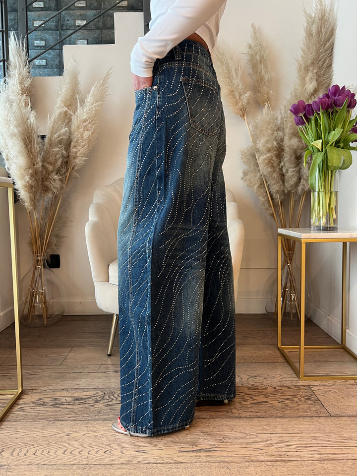 JEANS STRASS ONDE
